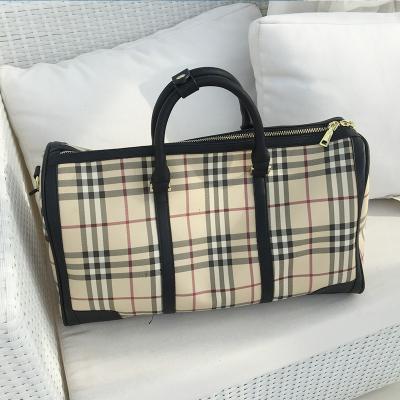 China ENGLAND STYLE 2018 Hot Checked Short Luggage Handbags Travel Bags for sale