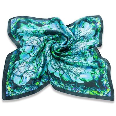 China Sets As Visual High Quality Custom Printing Mulberry Silk Scarf 90x90 100% Silk Scarves From China for sale