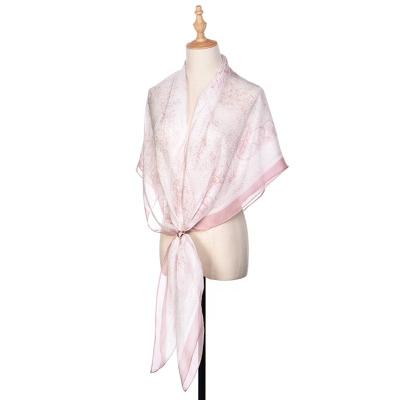 China Checked As Show 100% Visual Silk Foulard Sciarpa Di Seta 110x110 Silk Chiffon Shawl Printed for sale