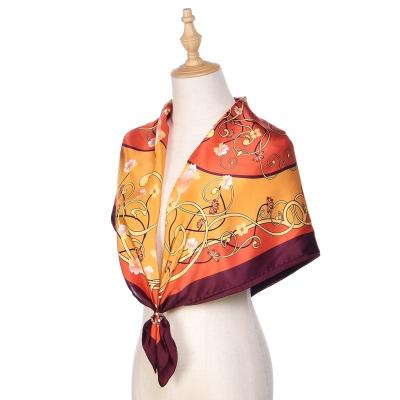 China Square As Women Visual Silk Scarf Luxury Show Custom Printed Pure Silk Scarf 90x90 for sale