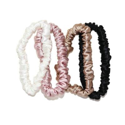 China Hair Tie Hair Ties Elastic Hair Bands Custom 100% Silk Scrunchie High Quality Silk Scrunchies Satin Vegan Silk Hair Scrunchies for sale