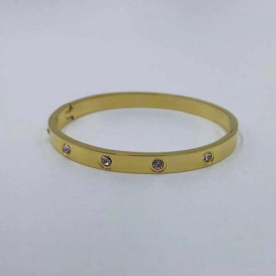 China Women Gold Plated Diamond Accessories Stainless Steel Bracelet High Quality Design Jewelry Gift CLASSIC for sale