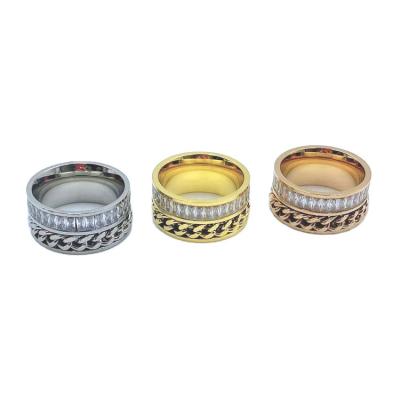 China Stainless Steel Gold Latest Casual/Sporty Ring Designs For Girl And Simple Luxury Woman Jewelry for sale