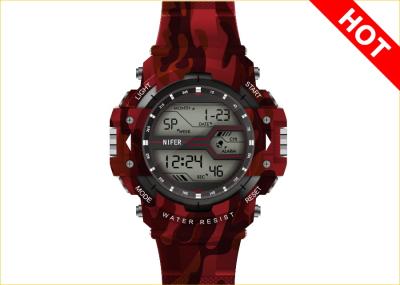 China Camo Printing Multifunction Digital Watches With Japan Battery CR2032 5ATM TPU Strap for sale