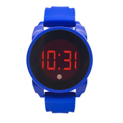 China Big alloy case red light touch screen led watch soft silicone band for Men for sale