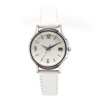 China Ivory White PU Strap Watch Simple And Fashion Among The Young for sale