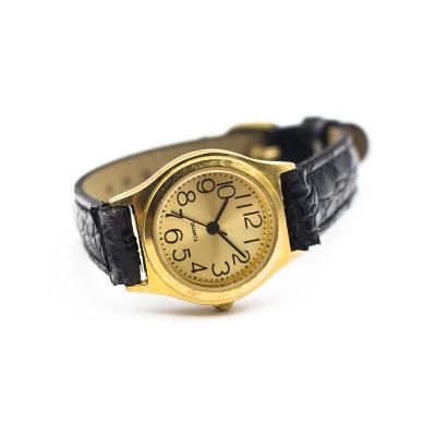 China Rosen-Goldlegierungs-Kasten mit schwarzem PU-Bügel-Quarz Watch.Noble für Männer, niedriger Preis aber hohe Qualität zu verkaufen