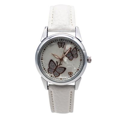 China Butterfly bling bling glitter dot rose gold index applied women fashion alloy watch for sale