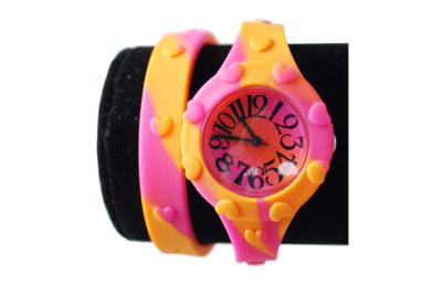 China Silicone Kids Quartz Watches Novel Girls Wrist Watch With Heart Embossed for sale