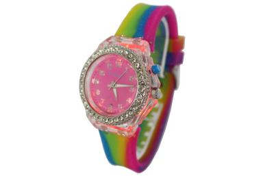 China Funny Big Bezel Silicone Kids Analog Digital Watch With Diamond / Shine Stone for sale