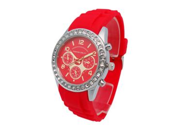 China Red Silicone Wristband Watch for sale