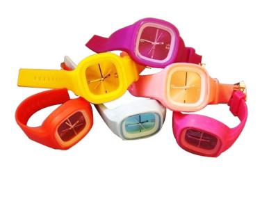 China Square Jelly Silicone bracelet watch waterproof 3ATM for girls - Big for sale