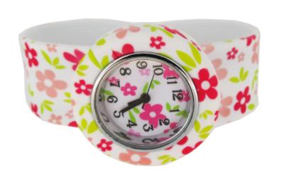 China Flower Printing Silicone Slap Wristwatch Personalized Customized for Children for sale