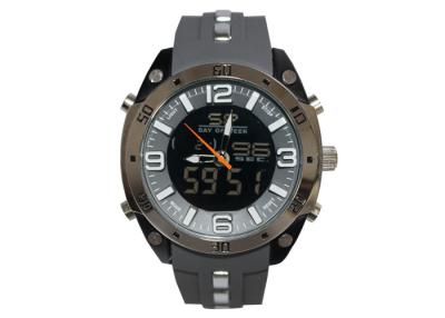 China TPU Strap Mens Quartz Watches Water Proof 3 ATM / Double Movement / 3D Dial for sale