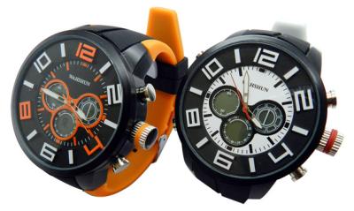 China Silicone Mens Waterproof 3ATM Watch, Hours Sceonds Minute, Big 3D Dial for sale