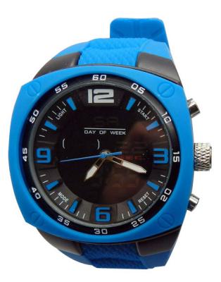 China Water Resistance Mens Quartz Watches with 3D Dial Silicone / Japan Movement / Life for sale