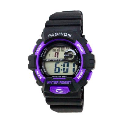 China Outdoor Adult Black Strap Digital Wrist Watch 24 Hour System , Water Resistant for sale