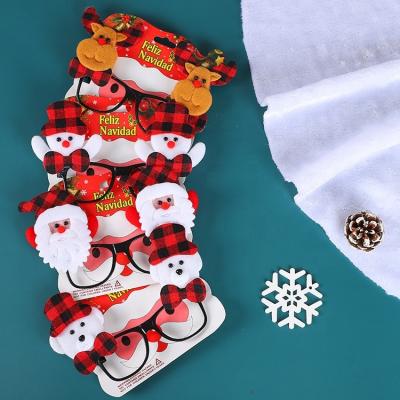 China Merry Christmas Decoration Christmas Glasses Ornaments Kids Toys Santa Snowman Antlers Glasses Christmas Decoration Adult Gift For Kid for sale