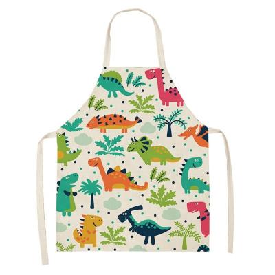 China Year Party Decorations Jurassic Christmas Apron Dinosaur Canvas Print for Kitchen Couples Parent-child Waterproof and Dustproof Apron for sale