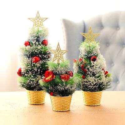 China New Year party decorations mini Christmas decorations table simulation pine needles Christmas tree package home scene decoration for sale