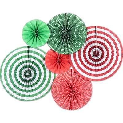 China Disposable Eco-friendly Paper Flower Fan Set 6 Pcs Around Wedding Party Birthday Layout Decoration Handmade Paper Fan Flower for sale