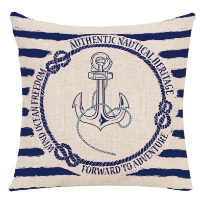 China Year Party Decorations Shape Rest Age Series Anchor Sailboat Lighthouse Shell Starfish Compass Pattern Pillow Nautical Home Decor Gifts for sale