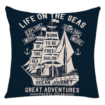 China Minxi Year Party Decorations Ocean Cover Series Soft Blue Nordic Home Series Pillowcase Sofa Decoration Pillowcase Car Cushion Canvas Pillowcase for sale