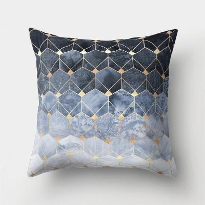 China Nordic Home Decor Cushion Peach Skin Lovely Year Party Decorations Marble Pillow Cover Hot Print Pillowcase With Geometric Pattern for sale