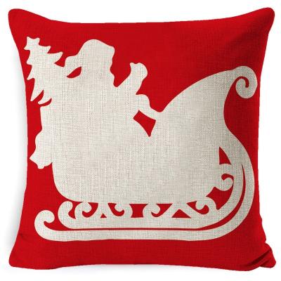 China New Years Collection Canvas Pattern Christmas Tree Bells Elk Reindeer Elk Snowflake Christmas Extra Soft Pillowcase Cover Party Decorations Pillow for sale