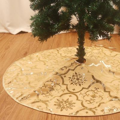 China Hot Merry Christmas Decoration Christmas Tree Skirt Style Royal Gold Snowflake Stamping Indoor and Outdoor Mall Decoration Festival Ornaments for sale