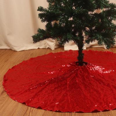 China Merry Christmas Decoration Christmas Tree Dress Classic Red Fashion Glitter Sequins Tree Skirt for Home Decoration in Christmas Season for sale