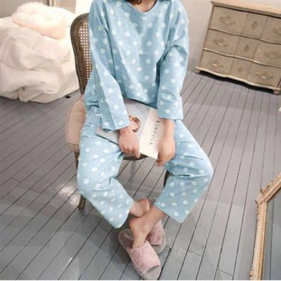 China QUICK DRY Women's Autumn Long Sleeve Pajamas Overall Print Silk Spring Pajamas Set Cute Home Wear 2PCS Sleepwear for sale