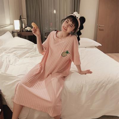 China Wholesale QUICK DRY Sleepwear Plus Size Women Short Sheath Homewear Cartoon Fruit House Dressing Gown Summer Nightgown New Long for sale