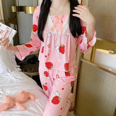 China Cute QUICK DRY lace set new cotton spring and autumn design pajamas girls long sleeve pajamas loungewear for sale