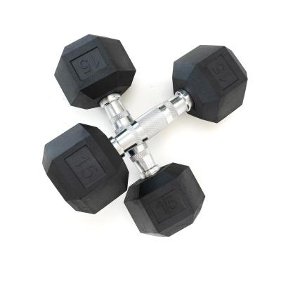 China eco friendly rubber covered dumbbell OEM customized rubber dumbbell fitness equipment with factory prices for sale