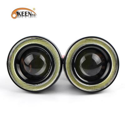 China Plastic GM spotlights dual-light COB angel eye LED lens fisheye modified daytime running lights for sale