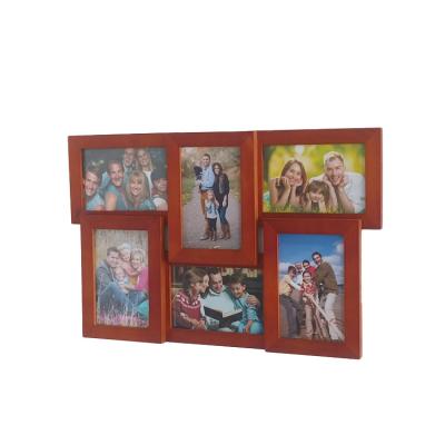 China Environmentally Friendly American Creative Combination Installed Wall Mounted Photo Frame 6-4x6 Splicing Photo Wall Photo Wall Frame One-Piece Customized Logo for sale