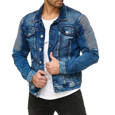 China Breathable Mens Button Up Denim Jacket Mens Blue Spring Jeans Jackets With Pockets for sale