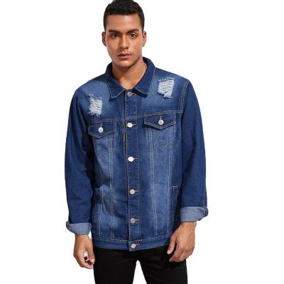 China Fashionable Mens Denim Jacket Breathable Blue Mens Long Sleeve Jackets for sale