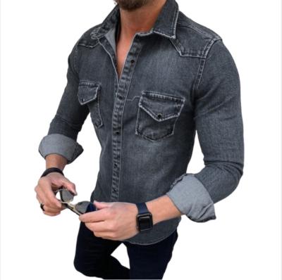 China Comfortable Breathable Spring Button Male Jackets Coat Slim Denim Casual Shirts Jackets For Men for sale