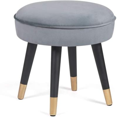 China Velvet Ottoman Ottoman Footstool Chair Bedroom Stool Make Up Vanity Single Seat Fabric Sofa Footrest Ottoman Velvet Ottoman Footstool for sale