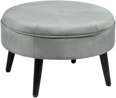 China Round Stool Chair Bedroom Stool Make Up Vanity Single Seat Fabric Sofa Foot Rest Foot Stool Make Up Stool for sale