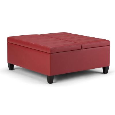 China Foldable Faux Leather Ottoman Box Stool Footstool for Hallway, Living Room, Bedroom Ottoman Folding Storage for sale