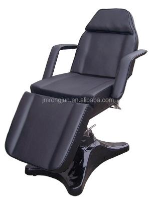 China Extendable Black Hydraulic Massage Table CE Laser Tattoo Lying Bed With Armrest for sale