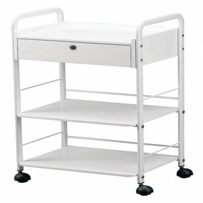 China Single Hand Handle Widen Beauty Salon Massage Trolley Rolling Steel Trolley for sale