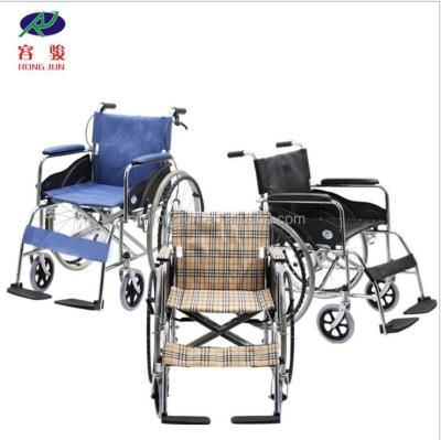 China Iron+poly Seat Handicap Equipment Washable Folded Manual Walking Wheelchair for sale