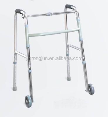 China outdoor aluminum adjustable folding walker with wheels for adults for sale