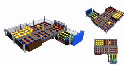 China 756M2  Free Jumping/ Indoor Trampoline Park / Kids Indoor Jumping Bed For Fun/ Amusement Trampoline for sale