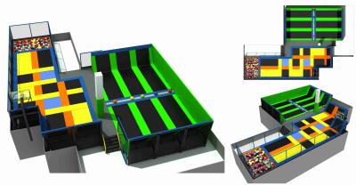 China 322M2  Amusement Park Large Trampolines for Sale Large Trampoline Big Square Trampoline for sale