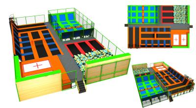 China 398M2 Big Indoor Trampoline Center Discount Large Children Trampoline with Professional Jumping Zone for sale